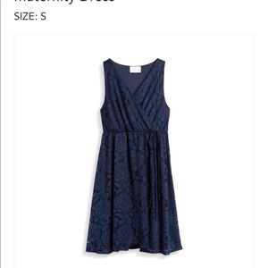 Navy, maternity, mid length dress, French Grey